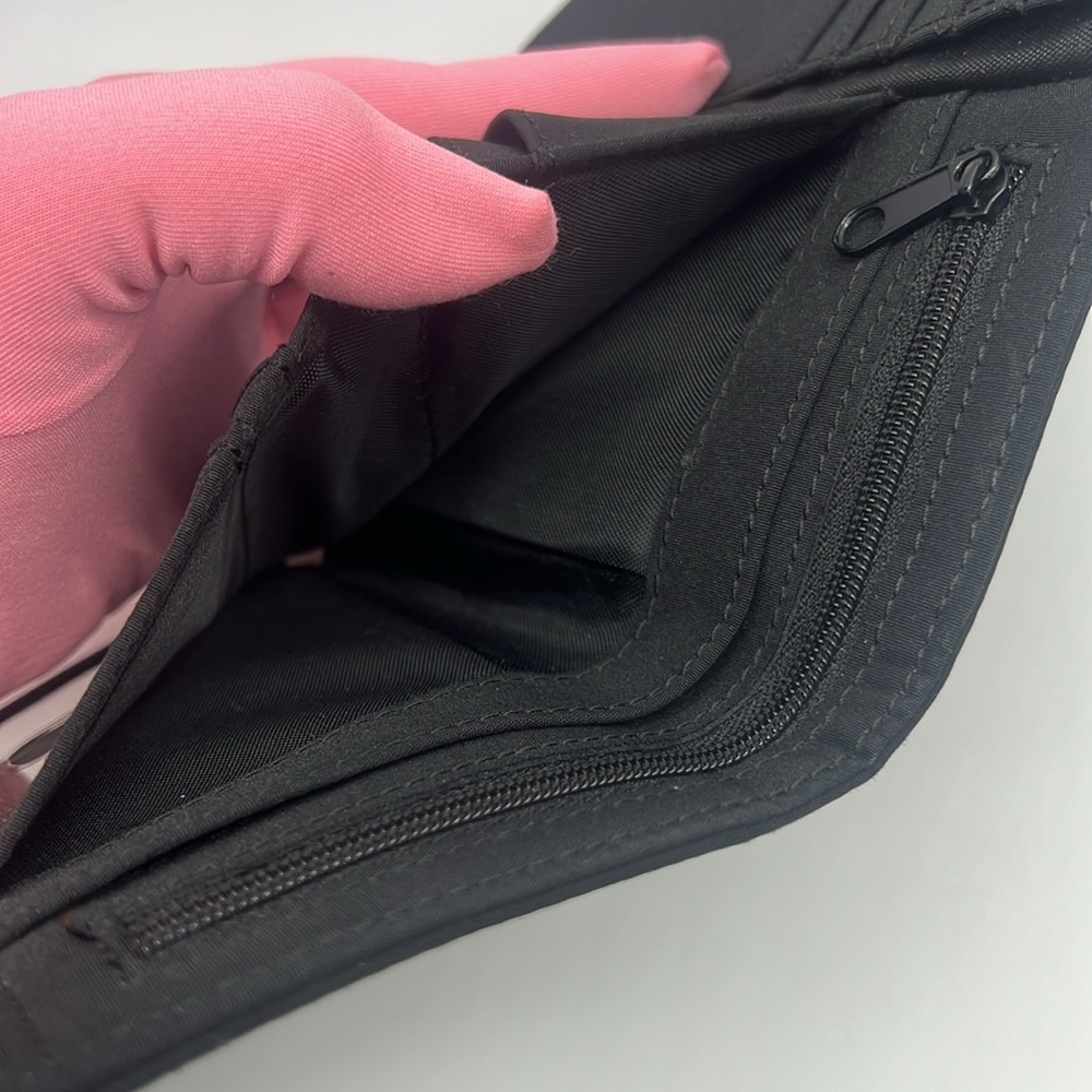 Nine West Nylon Fabric Medium Trifold Wallet Black with Gold Toned Hardware - Picture 11 of 15